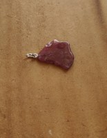 Collier pendentif minimaliste en argent sterling 925 plaqué or/argent, chaîne à maillons, pierre précieuse tourmaline rose, forme abstraite, naturelle