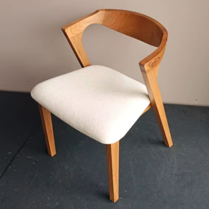 เก้าอี้ไม้สักฟิลิปเป็นมิตรกับสิ่งแวดล้อมผ้าโพลีเอสเตอร์หุ้มเบาะทนทานดีไซน์เรียบง่ายสำหรับห้องรับประทานอาหารร้านอาหารราเชลนาตาลี - Product Image 1