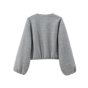 แจ็คเก็ตบอมเบอร์แขนยาวผู้หญิง, ใหม่เสื้อนอกลำลองคอกลมทรงหลวมฤดูหนาวฤดูใบไม้ร่วงสำหรับผู้หญิง - Product Image 3