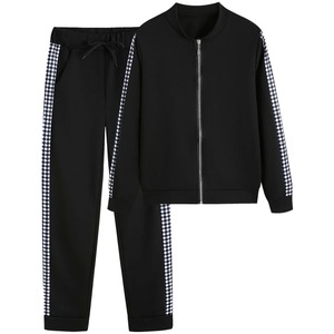 2025 vêtements de sport décontractés pour femmes hiver deux pièces ensemble sweat à capuche avec fermeture éclair automne pantalon épissé pour le confort - Product Image 5