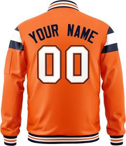 Blouson aviateur universitaire Hip Hop tissu satiné à rayures contrastées surdimensionné unisexe mode urbaine veste OEM ODM pour hommes - Product Image 2