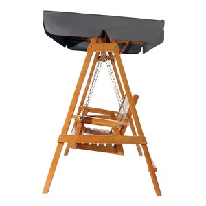 Alfordson Canopy Swing Chair 3 Seater Garden Wooden Teak For Outdoor - Product Image 4