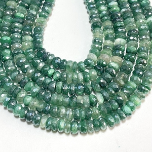 Venta al por mayor facetadas Rondelle forma Moonstone Beads Mystic Green Color Gemstone Beading Supplies - Product Image 2