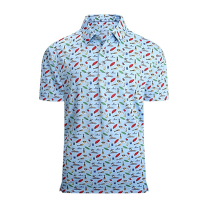 เสื้อโปโลกอล์ฟผู้ชายเสื้อโปโลแขนสั้น100% โพลีเอสเตอร์ระบายอากาศแห้งเร็วกีฬากลางแจ้งกำหนดโลโก้ได้เอง - Product Image 1