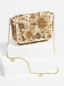 Bohemian Style Embroidery <b>Pearl</b> Zipper Evening Clutch <b>Bags</b> Fancy Design Handmade Lining Wholesale - Product Image 2