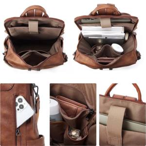 Sac d'école/collège personnalisé fait à la main en cuir PU fabriqué en usine à bas prix en gros pour hommes/femmes pour l'extérieur - Product Image 4