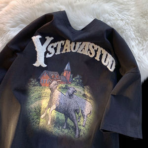 Camisetas bordadas personalizables OEM, diseño de bordado, camisetas de tela bordadas en camiseta - Product Image 6