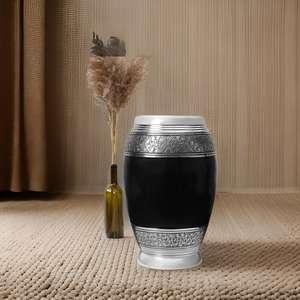 โกศสำหรับงานศพผู้ใหญ่ทำจากอลูมิเนียมโลหะพร้อมฝาสำหรับใส่เถ้ากระดูกสีดำดีไซน์ใหม่ - Product Image 4