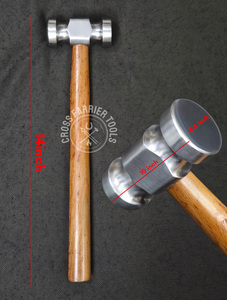 Martillo de redondeo de herradura personalizado, martillo de forja de herradura, punzón de forja llamativo, mango de madera de acero al carbono tratado térmicamente - Product Image 2