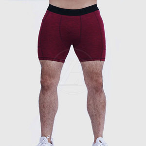Pantalones cortos de compresión de patrón sólido hechos a medida para hombre más vendidos, cintura elástica, poliéster transpirable medio para gimnasio, Fitness Casual - Product Image 4
