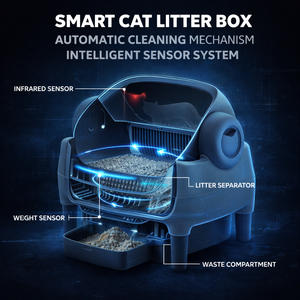 Lettiera Intelligente per <span class=keywords><strong>Gatti</strong></span> all'Ingrosso con Sistema di Pulizia Automatico, Design Semi-Chiuso, Silenziosa, per Più <span class=keywords><strong>Gatti</strong></span> - Product Image 3