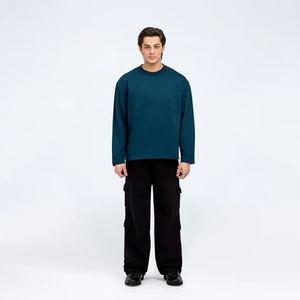 Wholesale Custom Logo Men's <b>Plain</b> <b>Sweatshirt</b> Long Sleeve Cotton Crew Neck for Winter ODM Supply Clothing Manufacturer - Product Image 5
