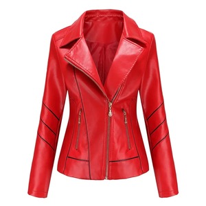 Veste courte en cuir Pu mince pour femmes nouveau Style moto vêtements printemps automne souhait commerce transfrontalier en cuir véritable - Product Image 5