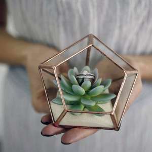 Classique De Luxe En Verre Bijoux Anneau Boîte En Gros Anneau Collier Pendentif Bracelet Bijoux Anneau Boîte Pour Fiançailles Verre Boîte En Métal - Product Image 4