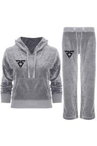 Velvet Velour Jogging <b>Ladies</b> Bottom Top <b>tracksuits</b> sets with custom logo Printed RS-0045 Sizes XS <b>S</b> <b>m</b> L xl xxl - Product Image 3