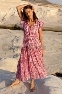 ทําจากผ้าฝ้ายน้ําหนักเบา เสื้อสวมหัวมีซับใน สไตล์สวมหัว ปรับผูกได้ที่เอว แขนหมวกกระพือ - Product Image 5