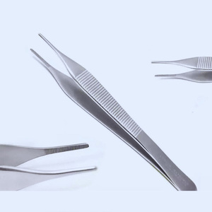 High Quality Stainless Steel <b>Dental</b> Tissue Forceps 12cm Adson Thumb Tweezer Serrated Tip Reusable <b>Surgical</b> <b>Instruments</b> CE - Product Image 2