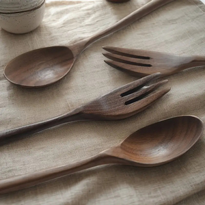 Juego de cubiertos de madera sin residuos Juego de cubiertos de mesa de cubiertos para servir madera natural a un precio razonable - Product Image 2