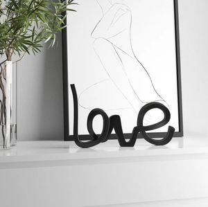 Metal <b>Love</b> Decorative Sculpture Black Wholesale Customized Design Home Decoration Table Decor Luxury Hotel Room Restaurant - Product Image 2