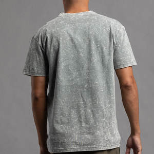 Logo personnalisé T-shirt en coton délavé à l'acide de qualité supérieure T-shirts délavés à l'acide surdimensionnés pour hommes à vendre - Product Image 5