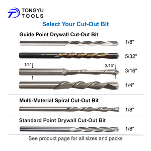 1/8 "vách thạch cao cut-out bit với hướng dẫn điểm thí điểm Tip, phù hợp với <span class=keywords><strong>ROTARY</strong></span> cutout công cụ, HSS Router bit cho thạch cao Board Hướng dẫn cắt - Product Image 6