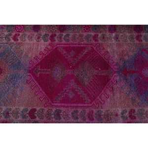 Vintage Turkish Herki Rug 2.5x13 ft (76x396 cm), <b>Red</b> Southwestern <b>Wool</b> Rug - Product Image 5