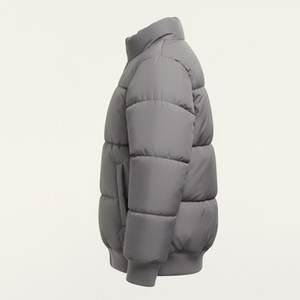 Vestes matelassées en duvet gris pour hommes, design personnalisé, haute qualité, écologiques, à capuche, tendance streetwear, vente chaude - Product Image 6