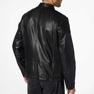 Meilleur prix Veste en cuir pour homme sur mesure avec logo sur le devant Manches longues Séchage rapide et respirant Service OEM Veste en cuir pour homme - Product Image 3