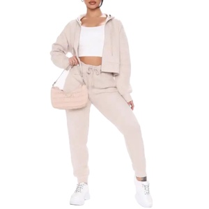Nouvelle mode féminine, ensemble deux pièces, streetwear décontracté sur mesure, vente en gros, saison d'hiver, sweat-shirt court pour vêtements de sport décontractés 2026 - Product Image 4