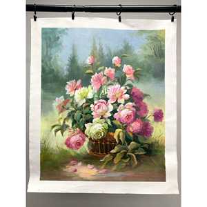 Dipinti a Olio 24x20 Pollici, 100% Fatti a Mano, Paesaggi Classici di Campi e Fiori, Arte Murale per Decorazione Soggiorno - Product Image 1