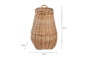 Panier de rangement rond en rotin naturel fait main, écologique, moderne, multifonctionnel, bac à linge fabriqué au Vietnam - Product Image 2