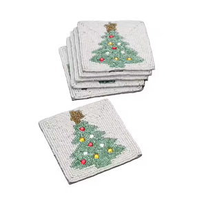 Eco-Friendly Handmade Beaded Drink Coasters in Bulk High-End Beaded Coaster Set for <b>Party</b> and Festive Use by MD Handicrafts - Product Image 2