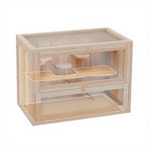 Chilochilo Luxury Outdoor Solid Wooden Hamster <strong>Cage</strong> Metal Small Animal Habitat Openable Top for <strong>Guinea</strong> <strong>Pigs</strong> Mice Rats - Product Image 3