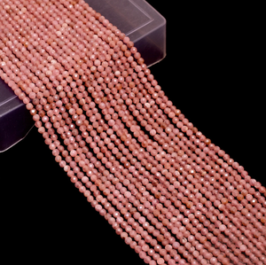 Cuentas Redondas Microfacetadas de Rodocrosita AAA+ de 3 mm, Cuentas de Rodocrosita Natural Color Durazno, Piedras Semipreciosas para Joyería - Product Image 1