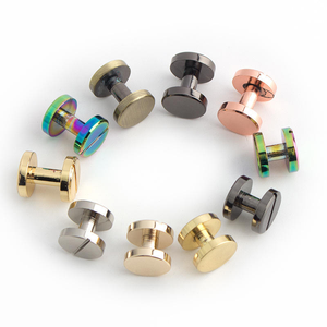 Rivet décoratif à tête plate en fil d'acier plaqué cuivre multicolore pour ceinture - Product Image 1