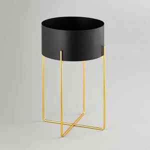 Jardinière en métal à 2 niveaux avec support élégant en poudre d'or Parfait pour la décoration élégante de la maison, du jardin et de l'extérieur - Product Image 3