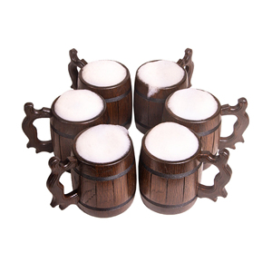Tasse à bière en bois faite à la main tasse à bière en bois de chêne rouge avec acier inoxydable 304 pour hommes taille personnalisée vaisselle finie en bois antique déco - Product Image 2