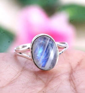 Sterling <b>Silver</b> Handmade Gemstone Moonstone <b>Spinner</b> Classic <b>Ring</b> 925 Sterling <b>Silver</b> Wedding Gift Promise <b>Ring</b> 925 Stamped - Product Image 2