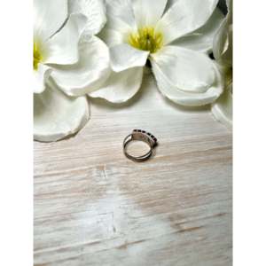 Zuni Handmade <b>Boho</b> Sterling <b>Silver</b> <b>Ring</b> Multi- Stone Gemstone Jewelry with Natural Stone Size 8 for Everyday Wear or Gift - Product Image 4