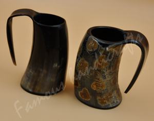 Cuerno de vaca/buey y Punta de cuerno de búfalo fabricación india negro marrón cuerno para beber - Product Image 3