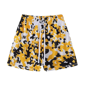 <b>Men's</b> Dry & Comfortable 100% Polyester Mesh Diamond <b>Shorts</b> Black & <b>White</b> Solid Pattern Custom Wholesale New Arrival Casual Wear - Product Image 1