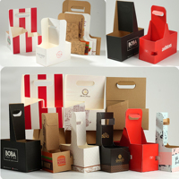 Caja de Papel Impresa Personalizada con Asa para Comida y Bebidas para Llevar, Empaque para Comida Rápida, Café, Té con Leche, Caja de Regalo