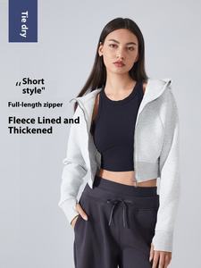 Chaqueta de Yoga Informal para Mujer, Corte Regular, Ajustada, Otoño Invierno, Nueva, con Cremallera, Capucha, Sudadera Tipo Cárdigan, 100% Algodón, Anti-Pilling - Product Image 5