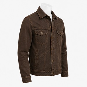 Veste en jean streetwear pour homme, tissu denim épais, coupe décontractée, style moderne, design durable, idéale pour la collection de mode urbaine - Product Image 5
