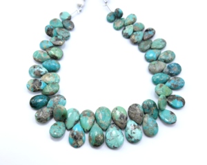 Naturel Arizona Turquoise Lisse Poire Teardrop Forme Turquoise Gemme 10 Pouces Fabrication de Bijoux Perles - Product Image 3