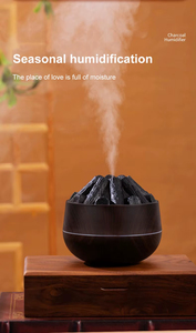 Diffuseur d'huiles essentielles à grain de bois, humidificateur ultrasonique avec veilleuse à effet flamme, prix usine - Product Image 4