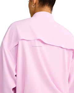 Women's Contrast Track Breathable Nylon Jacket Full Zip Stand Collar Loose Front Running <b>Coat</b> Retro Varsity Gym Top Sportswear - Product Image 6