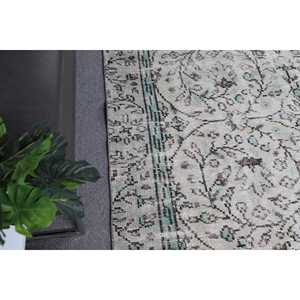 Alfombra Vintage de 5.1x8.9 pies, Alfombra Turca de Lana con Diseño de Patchwork Gris - Product Image 3