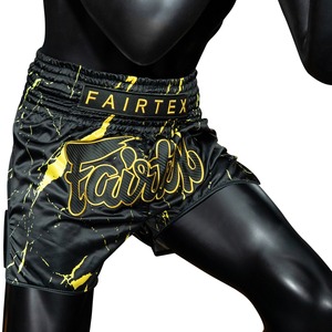 Shorts de Muay Thai Fairtex Noir Jaune Professionnels de Haute Qualité Vêtements d'Arts Martiaux Personnalisés Vêtements de Sport d'Entraînement - Product Image 4