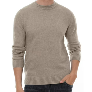 Ropa informal de tendencia Suéter de cuello redondo para hombres Suéteres casuales suaves para hombres Suéteres clásicos con borde acanalado - Product Image 1